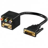 ADATTATORE DVI-A MASCHIO 12+5 - VGA FEMMINA + RGB FEMMINA