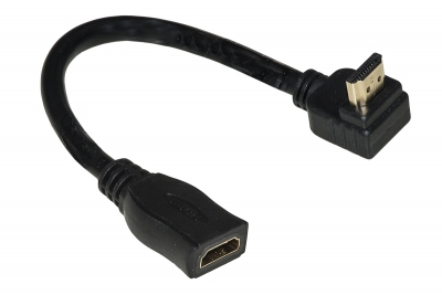 ADATTATORE HDMI MASCHIO/FEMMINA ANGOLO 90° VERSO L'ALTO CM 15