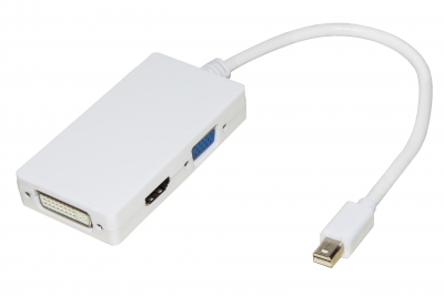 ADATTATORE MINI DISPLAYPORT MASCHIO A DVI+HDMI+VGA FEMMINA