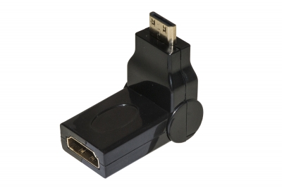 ADATTATORE MINI HDMI MASCHIO - HDMI FEMMINA CON CONNETTORE INCLINABILE