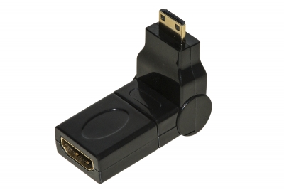 ADATTATORE MINI HDMI MASCHIO - HDMI FEMMINA CON CONNETTORE RUOTABILE E INCLINABILE