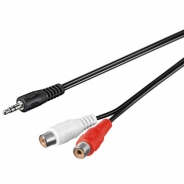 ADATTATORE SDOPPIATORE AUDIO STEREO 3,5MM MASCHIO - 2XRCA FEMMINA MT. 1,50