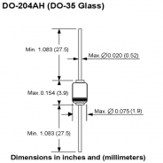 BA170 Diodo SI 20V 80mA 100ns DO - 35