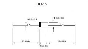 BYT01-400 Diodo SI 400V 1A 25ns DO - 15