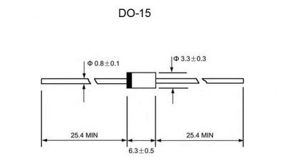 BYT01-400 Diodo SI 400V 1A 25ns DO - 15