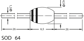 BYV28-200 Diodo SI 200V 3,5A 10ms SOD - 64