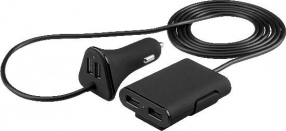 CARICATORE DA AUTO RAPIDO QUICK CHARGER CON PRESA USB 5 VOLT 2 AMPERE 4 PORTE