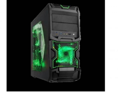 CASE GAMING LATERALE TRASPARENTE, VENTOLA 32LED USB 3.0 VERDE