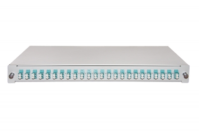 CASSETTO FIBRA OTTICA CON 24 PIGTAIL LC DUPLEX OM3 1 UNITA? PER INSTALLAZIONE 19 GRIGIO