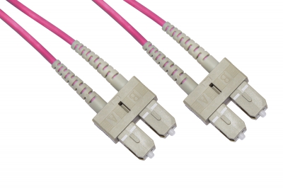 CAVO FIBRA OTTICA SC A SC MULTIMODE DUPLEX OM4 50/125 MT.2