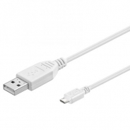 CAVO MICRO USB B SCHERMATO COLORE BIANCO MT. 1,8