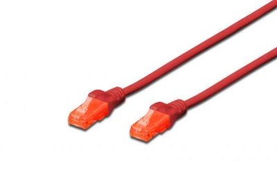 CAVO RETE UTP CAT 6 NON SCHERMATO MT 0,5 ROSSO