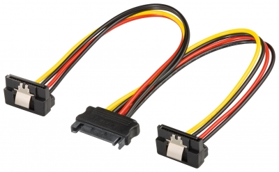 CAVO SATA ALIMENTAZIONE DA 15 PIN SATA MASCHIO A 2 X 15 PIN SATA 90°