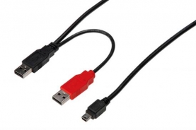 CAVO SDOPPIATORE USB 2.0 CON 2 CONNETTORI USB A MASCHIO - MINI USB B MASCHIO