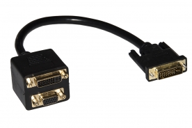 CAVO SPLITTER DVI(24+5) MASCHIO A 1 X VGA FEMMINA + 1 X DVI(24+5) FEMMINA