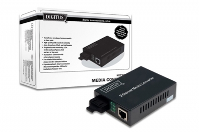 CONVERTITORE 10/100 MEDIA CONVERTER RJ45 - FIBRA OTTICA SC