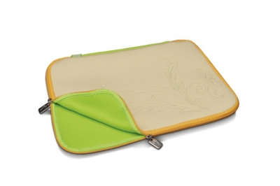 CUSTODIA PER NOTEBOOK 15,4  IN NEOPRENE CHICKEN SCRATCH BEIGE/GIALLO  CM. 38,5 x 28