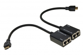 ESTENSORE HDMI TRAMITE 2 CAVI DI RETE CAT 6 FINO A 30 METRI (1080p)