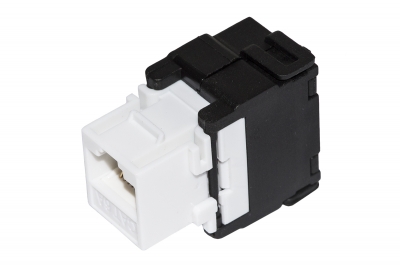 INSERTO JACK NON SCHERMATO RJ45 8 POLI CAT 6A 180° PER RETI BIANCO TOOLFREE