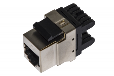 INSERTO JACK SCHERMATO RJ45 8 POLI CAT 6 180° PER RETI