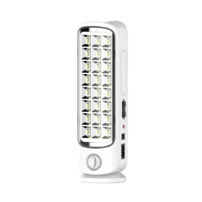 LAMPADA 24+60 LED ANTI BLACK-OUT C/BATT.RICAR. ON