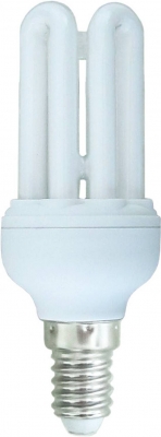 LAMPADA A RISPARMIO ENERGETICO 9 WATT LUCE FREDDA (6400K) E14 MICRO 4 TUBI