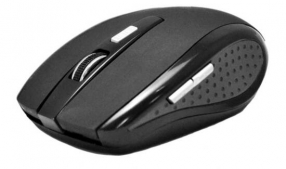 MOUSE WIRELESS 6 TASTI NERO GOMMATO RICEVITORE USB