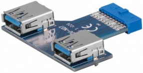 PIASTRINA SDOPPIATORE 20 POLI IDC FEMMINA - 2 X USB 3.0 FEMMINA