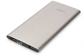 POWER BANK IN ALLUMINIO 5000 MAH 2 PORTE USB 2,1A+1A COLORE GRIGIO