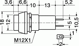 Pulsante quardato nero da pannello con autoritorno Normalmente Aperto 1 A - 250 V