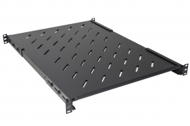 RIPIANO PER ARMADIO RACK 19 ALLUNGABILE 650 MM CON 4 AGGANCI NERO