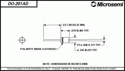 SR804 Diodo schottky 40V 8A DO - 201