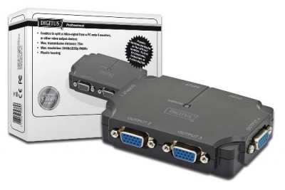 VIDEO SPLITTER COMPATTO PER 4 MONITOR VGA